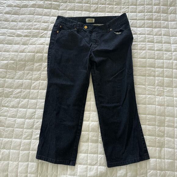 Vintage 90s TALBOTS Jeans Womens Cropped Dark Wash Mid Rise Stretch | 10 - Picture 1 of 13